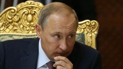 El presidente ruso, Vlad&iacute;mir Putin, en la reuni&oacute;n de la Organizaci&oacute;n de Defensa Colectiva en Dushanb&eacute;.