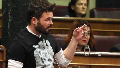 Gabriel Rufián, en el Congreso de los Diputados.