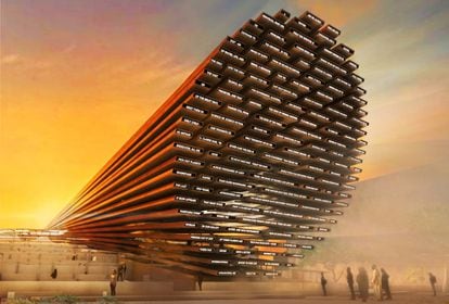 Recreación del pabellón del Reino Unido en la Expo 2020 de Dubái.