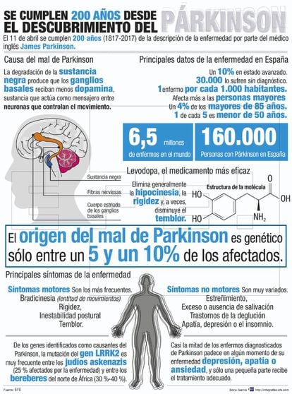 Infografía explicativa del Párkinson.