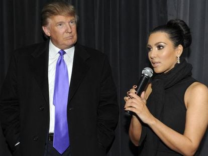 Donald Trump y Kim Kardashian en Nueva York.
