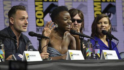 VÍDEO: Avance de la novena temporada. FOTO: Andrew Lincoln, Danai Gurira, Norman Reedus y Lauren Cohan, en la Comic-Con 2018.
