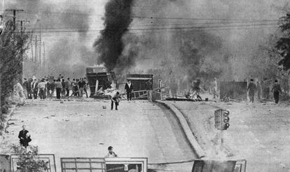 Protestas en la ciudad argentina de Córdoba en mayo de 1969.
