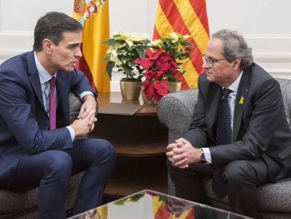 Pedro Sánchez y Quim Torra, en diciembre.