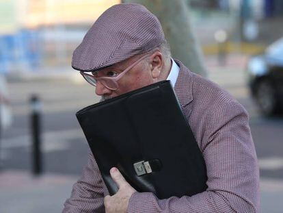 El comisario Villarejo, en los juzgados de Plaza de Castilla, en 2017.