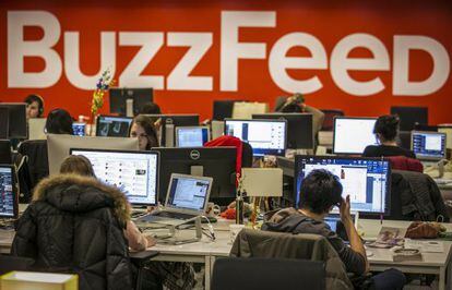 Redacción de BuzzFeed en sus oficinas en Manhattan