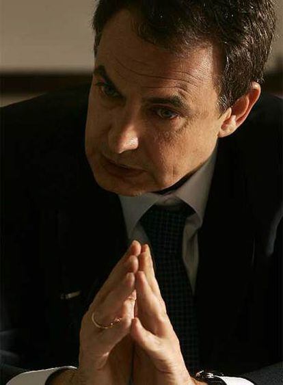 Rodríguez Zapatero, durante la entrevista.