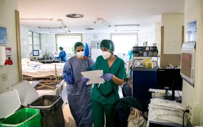 Personal sanitario del Hospital Gregorio Marañón, en Madrid.
