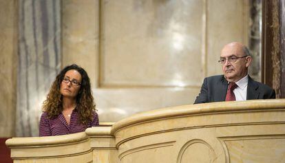 Masia y Gimeno este jueves en el Parlament.