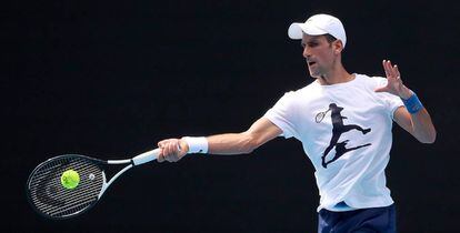 El tenista Novak Djokovic en Melbourne (Australia). 