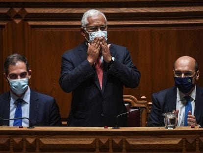 El primer ministro António Costa, el miércoles en la Asamblea de la República donde se tumbaron sus presupuestos para 2022.
