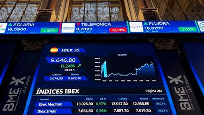 Las empresas españolas repartieron 4.971 millones de euros en dividendos en el tercer trimestre, un 28,5% más, en una imagen de este miércoles.