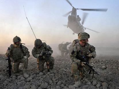 Soldados brit&aacute;nicos desplegados cerca de Lashkar Gah (Afganist&aacute;n)