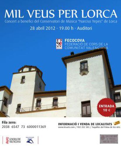 El cartel del concierto solidario con Lorca.