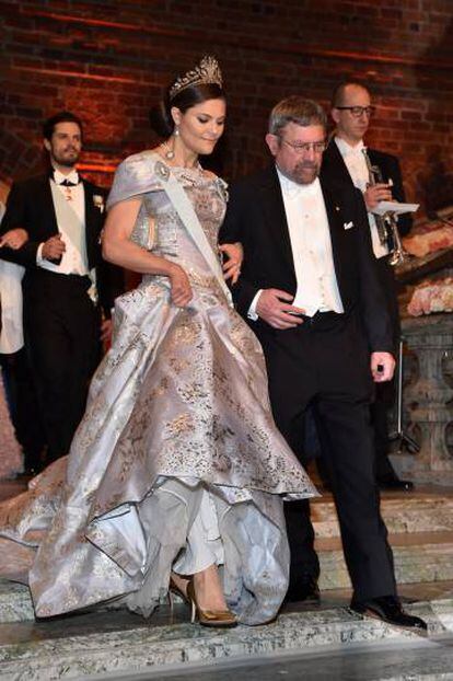 La princesa Victoria de Suecia en los premios Nobel.