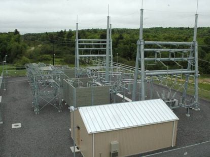 Estación de la red de distribución de la filial estadounidense Avangrid en el Estado de Maine. 
