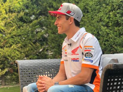 Marc Márquez, en su casa de Cervera.