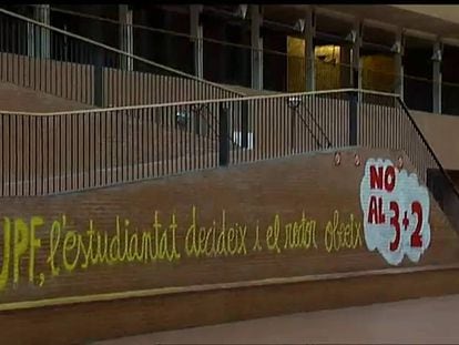 Més de 3.200 estudiants protesten contra el decret del 3+2 a Barcelona