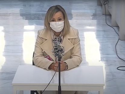 Ana María Cameno, en el banquillo de la Audiencia Nacional, el pasado 29 de marzo.