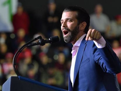 Donald Trump junior en un rally del presidente de EE UU en El Paso, Texas. 