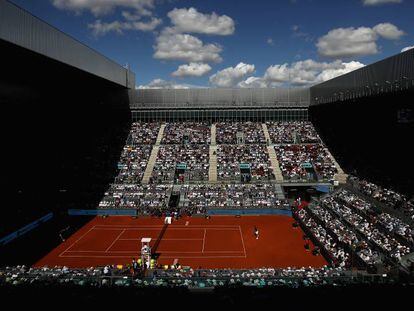La Caja Mágica durante el partido de Rafael Nadal de este sábado en el Open de Madrid.