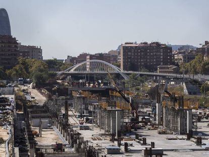 Obres de l'estació de l'AVE de la Sagrera a Barcelona. 