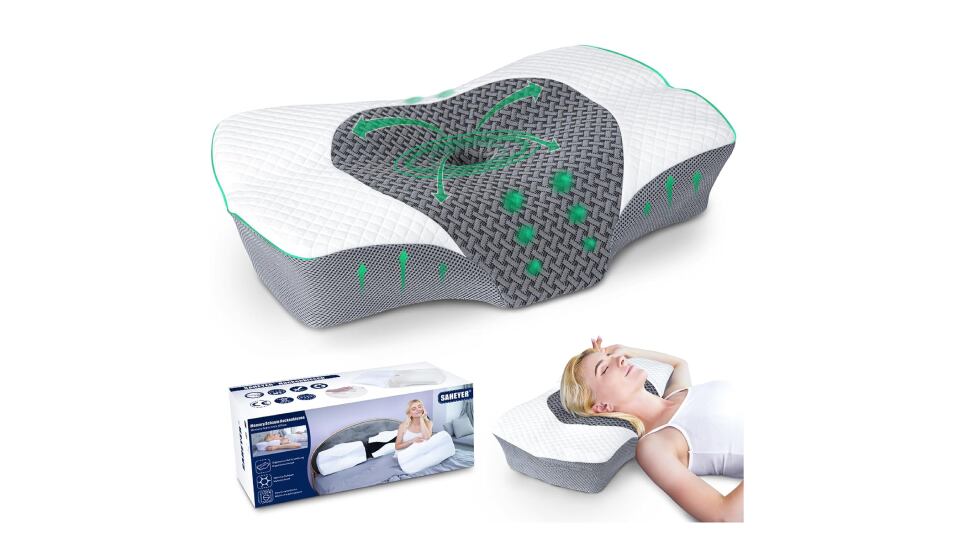 El diseño de esta almohada contribuye a mitigar las arrugas del sueño.
