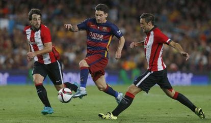 Messi durante el partido de la Supercopa de este lunes.
