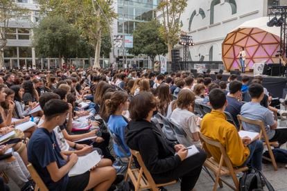 La filósofa Marina Garcés en el acto inaugural de la Bienal del Pensamiento.