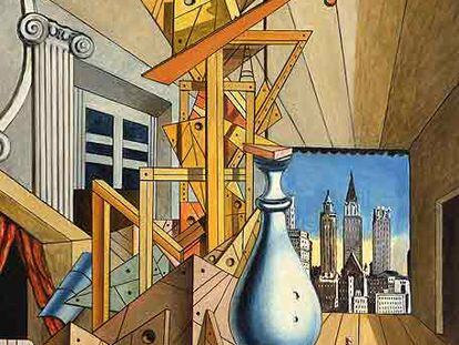 <i>Visione metafisica di New York</i> (1975), de De Chirico.