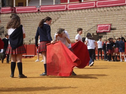 Escolares y universitarios aprendieron en la Maestranza los principios b&aacute;sicos del toreo