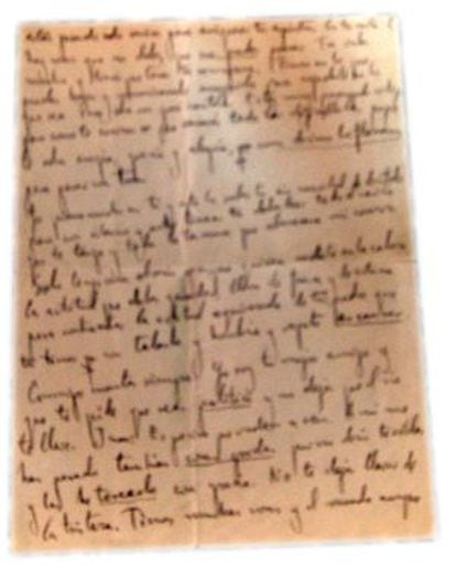 Fragmentos de la carta de Federico García Lorca.
