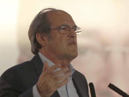 &Aacute;ngel Gabilondo, el pasado lunes, durante un acto de la campa&ntilde;a electoral catalana. 
