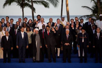 El presidente venezolano Nicolás Maduro con los mandatarios de la Cumbre de los países no alineados.