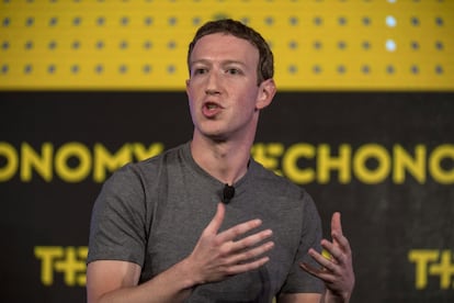 Mark Zuckerberg, CEO y fundador de Facebook, habla en la conferencia Techonomy 2016, California.