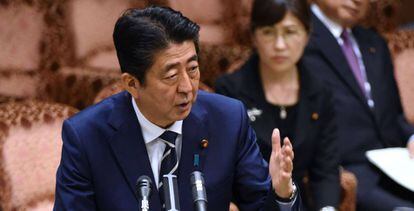 Shinzo Abe, en comparecencia parlamentaria.