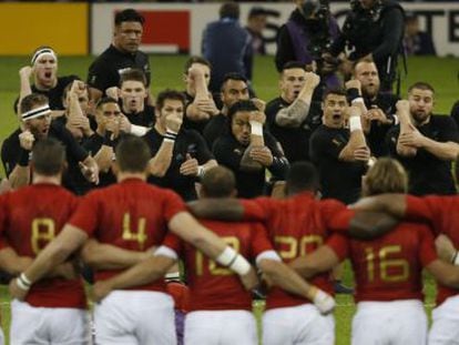 Haka de Nueva Zelanda, ante Francia, en Cardiff.