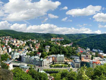 Vista de Karlovy Vary en Rep&uacute;blica Checa.