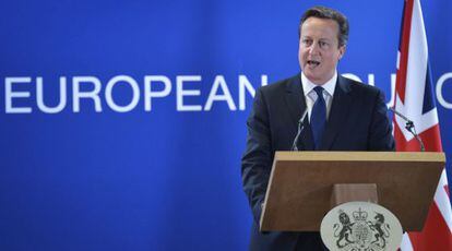 Cameron, en una rueda de prensa tras la cumbre de la UE.