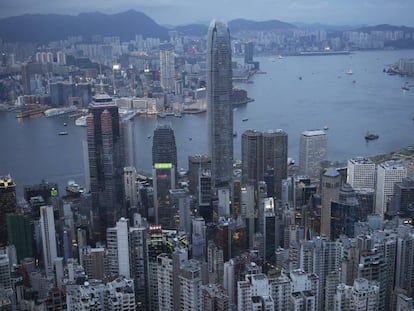 Puerto de Victoria en Hong Kong (China).