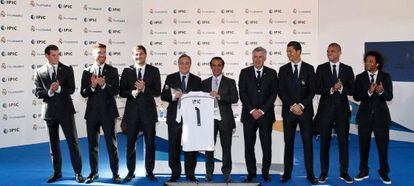 Bale, Ramos, Casillas, Florentino P&eacute;rez, Khadem Abdullah al-Qubaisi, Ancelotti, Cristiano, Pepe y Marcelo.