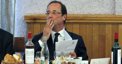 Fran&ccedil;ois Hollande, durante un acto con simpatizantes en Tulle.