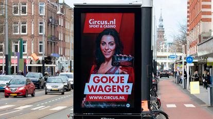 Publicidad del casino 'online' Circus, en Amsterdam.