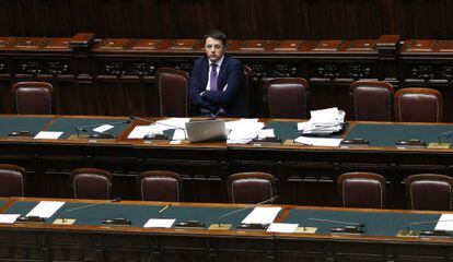 El primer ministro italiano, Matteo Renzi, el pasado febrero en el Parlamento, cuando superó un voto de confianza.
