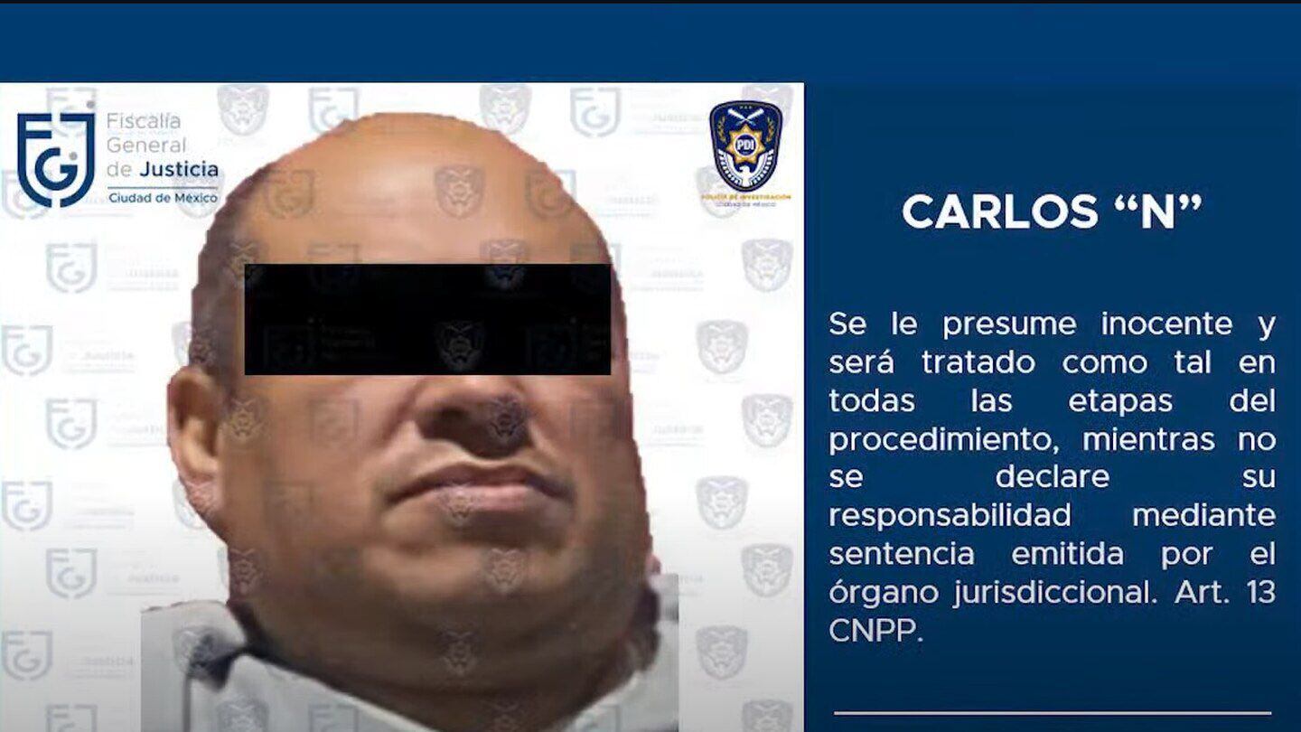 Carlos Alfredo en una imagen emitida por la Fiscalía General de Justicia de la Ciudad de México. 