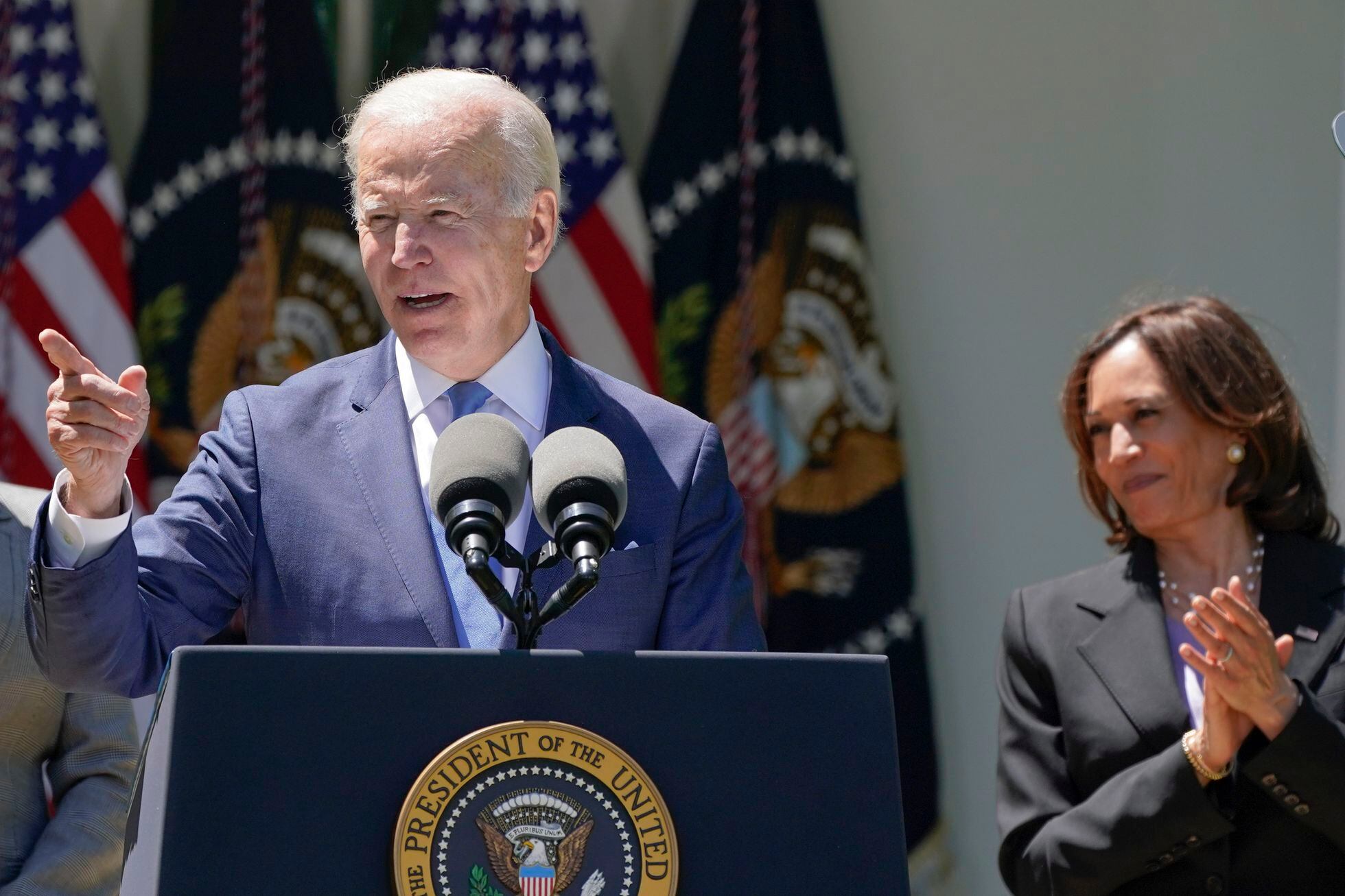 Joe Biden y Kamala Harris, este lunes en un acto en la Casa Blanca.