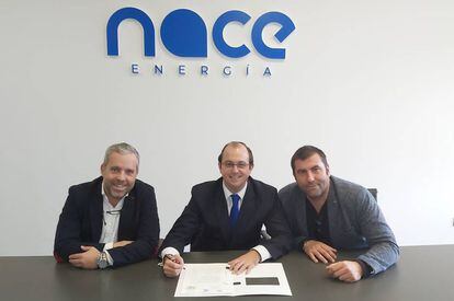 Pablo Abejas, Jaime Jaquotot y Álex Ortega, de Nace Energía.