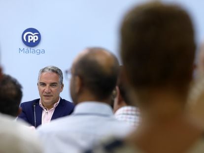 El coordinador general del PP, Elías Bendodo, el martes, en Málaga.