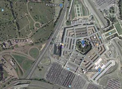 Vista aérea del Pentágono en Google Maps.