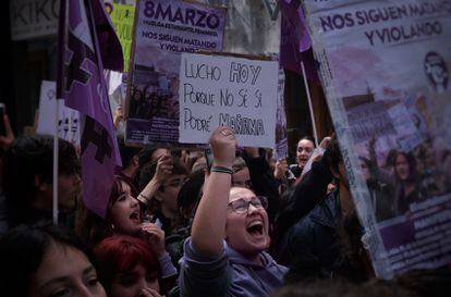 Manifestación estudiantil en Sevilla con ocasión del 8-M.